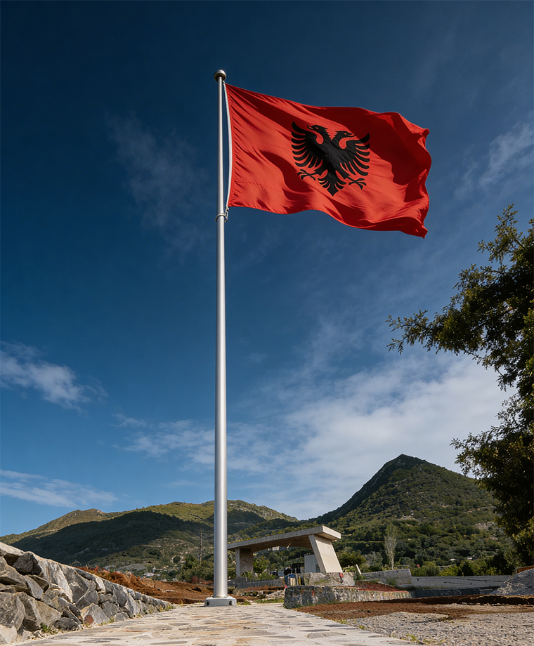 Albania Temla Hotel Flagpole