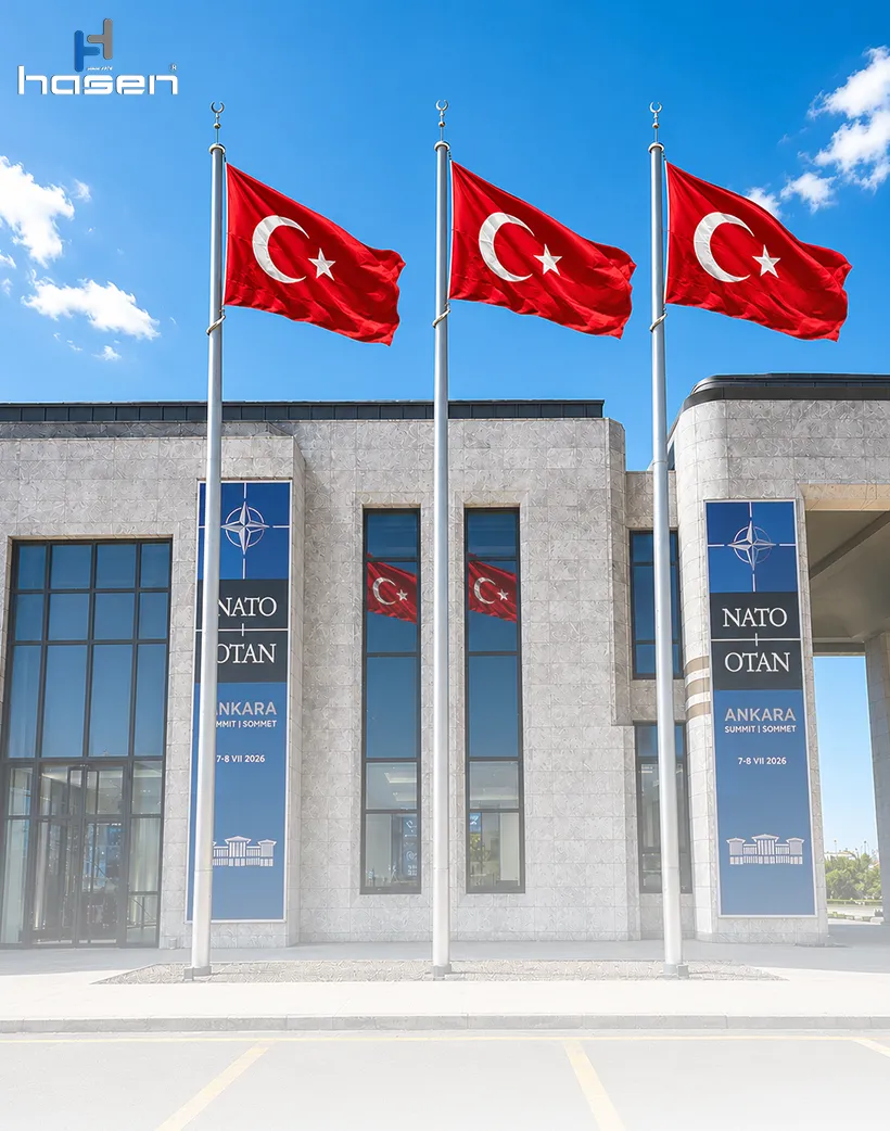 NATO OTAN Ankara Summit flagpoles - Hasen Flagpoles